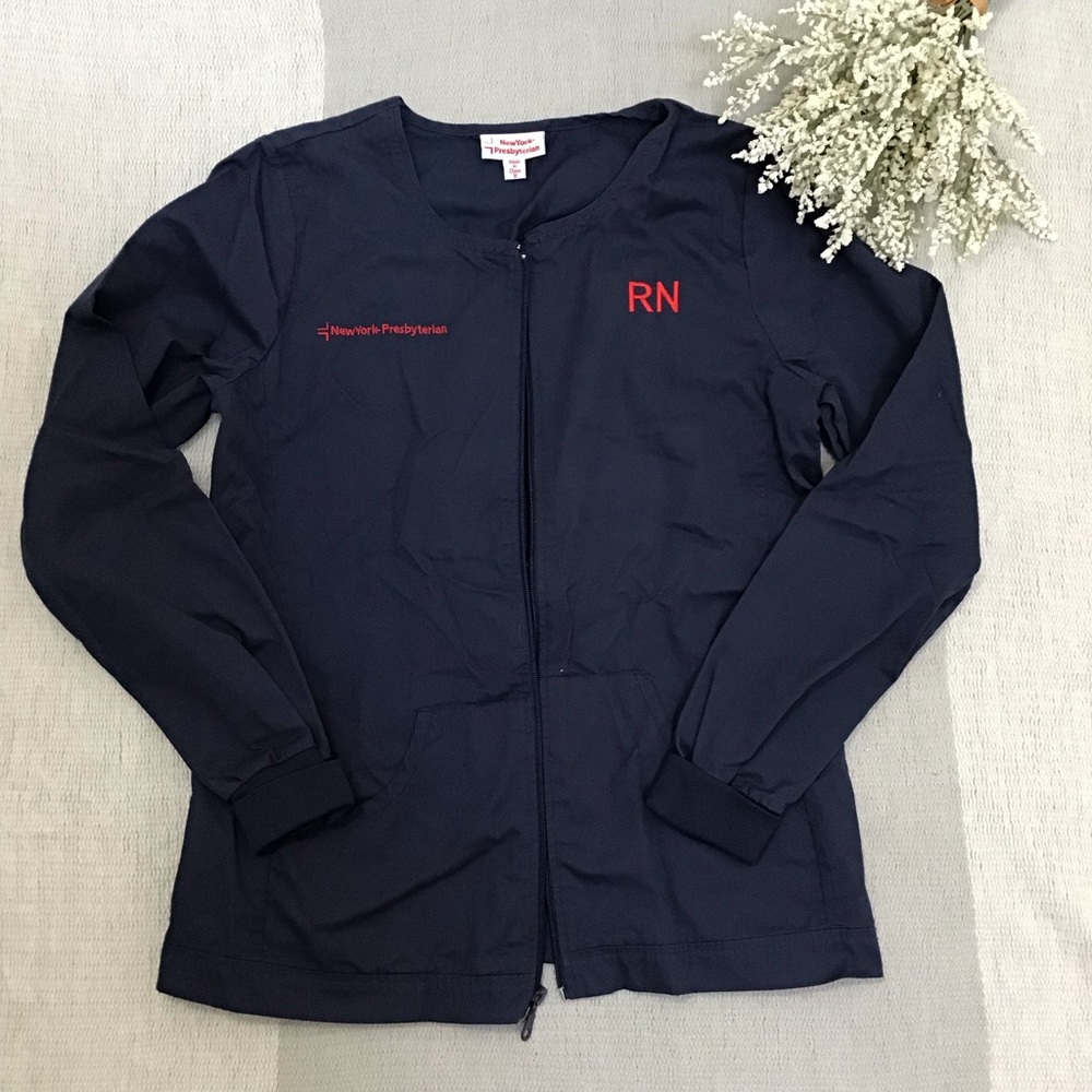 Women’s NYP Navy Scrub Warm Up Jacket Size M